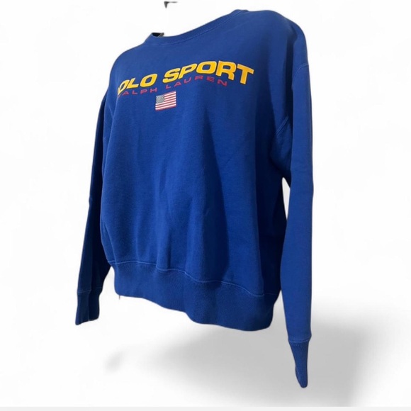 Polo Sport Ralph Lauren Blue Logo Crewneck Sweatshirt Size Small - Picture 3 of 10